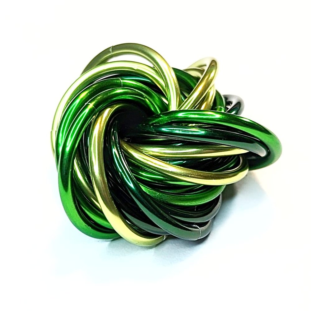 Mbii Fidget Ball (MultiColor): Quiet Mobius ADHD Anxiety Stim Stress Relief Toy Tool for Home Travel Office or Desk (Medium, Full, Greens)