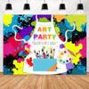 Avezano Art Party Backdrops 5x3ft Artist Theme Birthday Banner Decorations for Kids Art Let's Painting Dress for Mess Party Background Supplies view 2
