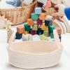 Beavorty Portable Woven Storage Basket for Household Organization Multifunctional Cotton Rope Basket for Toys Sundries and Home Decor for Living Room Bedroom and Office Use view 3