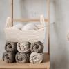 Beavorty Portable Woven Storage Basket for Household Organization Multifunctional Cotton Rope Basket for Toys Sundries and Home Decor for Living Room Bedroom and Office Use view 4