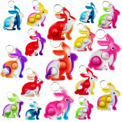 100 Packs Easter Classroom Students Gifts Bulk Rainbow Bubble Fidgets Gifts From Teacher,Rabbit Mini Pop Holiday Rewards Party Favors for Kids Adult