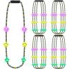 Karenhi 12 Pcs LED Mardi Gras Beads Necklace Bulk Green Purple and Yellow Carnival Colorful Light up Bead Necklaces for Mardi Gras Accessories Party Favors view 1