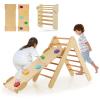 OLAKIDS Pikler Triangle Set 3 in 1 Climbing Toys for Toddlers Wood Montessori Baby Jungle Gym with Ramp Ladder Slide Kids Indoor Playground Activity Play Structure view 1
