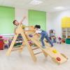 OLAKIDS Pikler Triangle Set 3 in 1 Climbing Toys for Toddlers Wood Montessori Baby Jungle Gym with Ramp Ladder Slide Kids Indoor Playground Activity Play Structure view 2