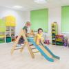 OLAKIDS Pikler Triangle Set 2 in 1 Climbing Toys for Toddlers Foldable Wood Montessori Baby Jungle Gym with Ladder Ramp Slide Kids Indoor Playground Activity Play Structure view 2
