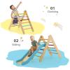 OLAKIDS Pikler Triangle Set 2 in 1 Climbing Toys for Toddlers Foldable Wood Montessori Baby Jungle Gym with Ladder Ramp Slide Kids Indoor Playground Activity Play Structure view 3