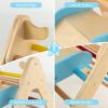 OLAKIDS Pikler Triangle Set 2 in 1 Climbing Toys for Toddlers Foldable Wood Montessori Baby Jungle Gym with Ladder Ramp Slide Kids Indoor Playground Activity Play Structure view 4