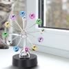 Electric Magnetic Rotation Ferris Wheel Desk Toy Colorful Metal Ball Perpetual Motion Decoration view 2