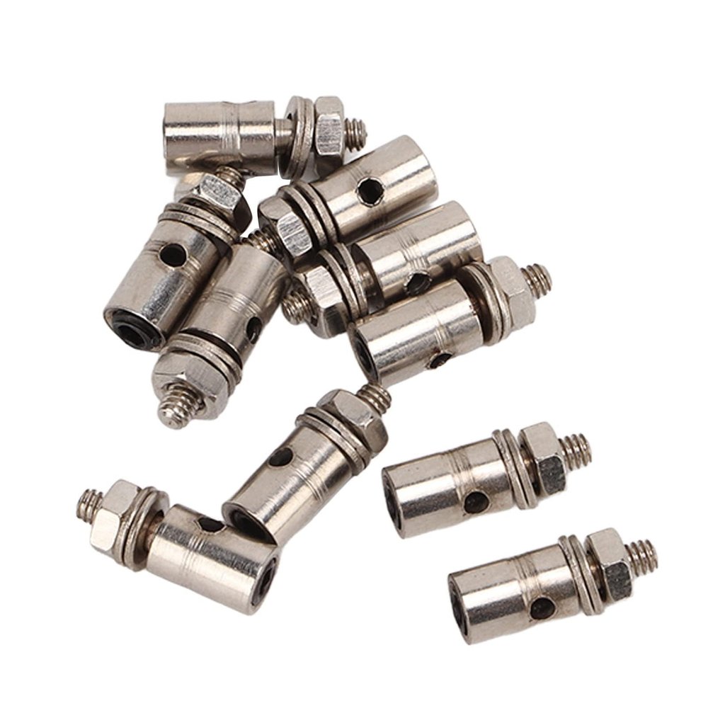 10PCS 1.3mm / 0.05in Center Hole 1.5mm / 0.06in Hex Diameter Adjustable Push Rod Plug Rod Stopper RC Model Servo Push Rod Plug Helicopter for 1.0, 1.1, 1.2, 1.3mm / 0.1in Steel Wire