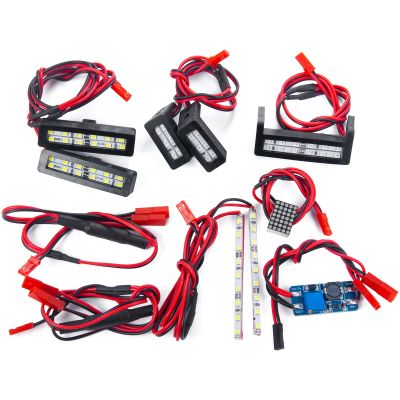AXSPEED 1 Set Front Rear Tail Light Set RC LED Spotlight Headlight Taillight for 1/7 Limitless All-Road Speed Bash 4WD Roller Car