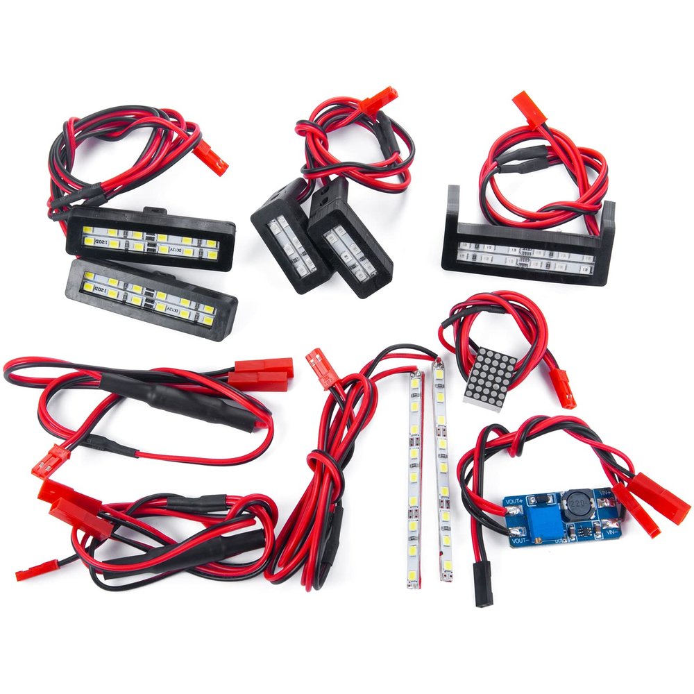 AXSPEED 1 Set Front Rear Tail Light Set RC LED Spotlight Headlight Taillight for 1/7 Limitless All-Road Speed Bash 4WD Roller Car