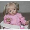 Meeler 24 Inch Reborn Baby Doll, Realistic Newborn Long Blonde Hair Lovely Girl Dolls with Soft Silicone Vinyl and Cloth Body Reborn Dolls That Look Real Toddler Sweet Kids Birthday Gift view 2