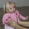 Meeler 24 Inch Reborn Baby Doll, Realistic Newborn Long Blonde Hair Lovely Girl Dolls with Soft Silicone Vinyl and Cloth Body Reborn Dolls That Look Real Toddler Sweet Kids Birthday Gift view 3