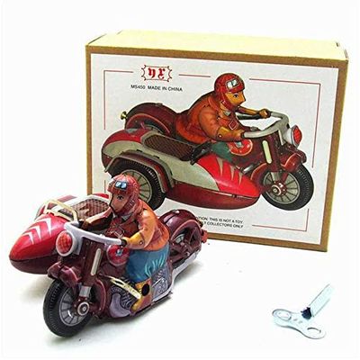 Charmgle Tin Toy Wind-Up Toys Three-Wheeler Classic Clockwork Tricycle Tintoy Adult Collection Home Decoration Party Ornaments