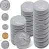 YTYOTO 100 Pcs Fake Coins for Kids Learning, 100 Quarters Plastic Play Coins for Teaching for Kids Pretend Play Store Or Cash Register view 1