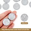 YTYOTO 100 Pcs Fake Coins for Kids Learning, 100 Quarters Plastic Play Coins for Teaching for Kids Pretend Play Store Or Cash Register view 2
