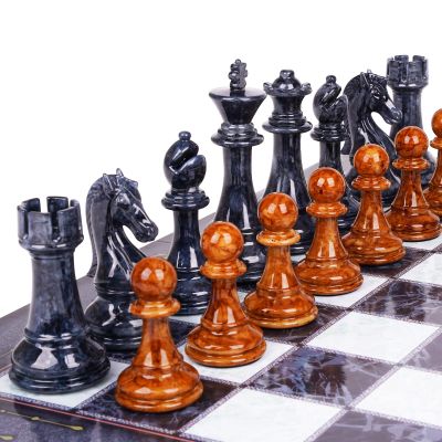 18.5" Large Chess Set for Adults with Zinc Alloy Heavy Chess Pieces Portable Folding Chess Board Travel Chess Set Board Game Gift  Staunton Chess Pieces