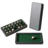 Forged Dice Co. Premium Large Divided Case - Combined Box and Tray - Holds Polyhedral Sets - 21 Felt-Lined Chambers - Magnetic Lid Closure - Perfect Metal Storage Box - Green view 1