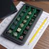Forged Dice Co. Premium Large Divided Case - Combined Box and Tray - Holds Polyhedral Sets - 21 Felt-Lined Chambers - Magnetic Lid Closure - Perfect Metal Storage Box - Green view 4