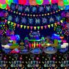238 PCS Let's Glow Neon Party Supplies - Glow Tableware Set, Balloon Banner, Cake Toppers & Tablecloth for Blacklight Party Decoration (Serves 20) view 2