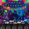 238 PCS Let's Glow Neon Party Supplies - Glow Tableware Set, Balloon Banner, Cake Toppers & Tablecloth for Blacklight Party Decoration (Serves 20) view 3