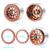 4pcs/Set 2.2inch Beadlock Wheel Rims Metal Wheel Hubs for Axial Wraith SCX10 90048 RR10 TRX4 D90 RC Crawler Car (Brown) view 2