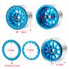 4pcs/Set 2.2inch Beadlock Wheel Rims Metal Wheel Hubs for Axial Wraith SCX10 90048 RR10 TRX4 D90 RC Crawler Car (Blue) view 2