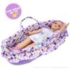 June Garden Cozy Dream Doll Bassinet - Baby Doll Portable Carrier - Fits for American Girl Dolls up to 18" - Soft Pillow & Safety Buckle Included - Purple view 2