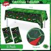 Tiamon 172 Pcs Video Game Party Decoration Set Happy Birthday Banner Gamer Supplies Plastic Tablecloth Paper Plates Tableware for Player Birthday Pack, Serving 24 Guests (Green) view 4