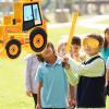 Aoriher Construction Dump Truck Piata with Blindfold and Bat Construction Party Supplies Tractor Excavator Piata for Birthday Decor(Bulldozer) view 3