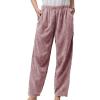 Maiyifu-GJ Women's Casual Baggy Lounge Pants Solid Elastic Waist Summer Beach Trousers Lightweight Wide Leg Flowy Sweatpants (Pink,X-Large) view 1