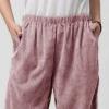 Maiyifu-GJ Women's Casual Baggy Lounge Pants Solid Elastic Waist Summer Beach Trousers Lightweight Wide Leg Flowy Sweatpants (Pink,X-Large) view 2