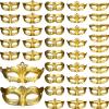 Yunsailing 40 Pcs Masquerade Mask Bulk Vintage Mardi Gras Masks Antique for Venetian Ball Carnival Cosplay Performance Prop(Gold) view 1