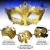 Yunsailing 40 Pcs Masquerade Mask Bulk Vintage Mardi Gras Masks Antique for Venetian Ball Carnival Cosplay Performance Prop(Gold) view 3