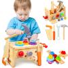 Mgtfbg Kids Tool Set - 29 PCS Wooden Toddler Tool with Box, Montessori STEM Educational Pretend Play Construction Toy for 2 3 4 5 6 Year Old Boys Girls, Best Birthday Gift view 1