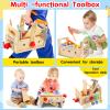 Mgtfbg Kids Tool Set - 29 PCS Wooden Toddler Tool with Box, Montessori STEM Educational Pretend Play Construction Toy for 2 3 4 5 6 Year Old Boys Girls, Best Birthday Gift view 4