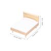 1:12 Dollhouse Double Bed Model, Mini Portable Oak Material Bed Furniture Decoration for Dollhouse Accessories view 2