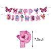 BIEUFBJI Butterfly Birthday Decorations Happy Birthday Banner Decor Fairy Happy Birthday Banner Fairy Garden Birthday Party Supplies view 2