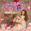 BIEUFBJI Butterfly Birthday Decorations Happy Birthday Banner Decor Fairy Happy Birthday Banner Fairy Garden Birthday Party Supplies view 4