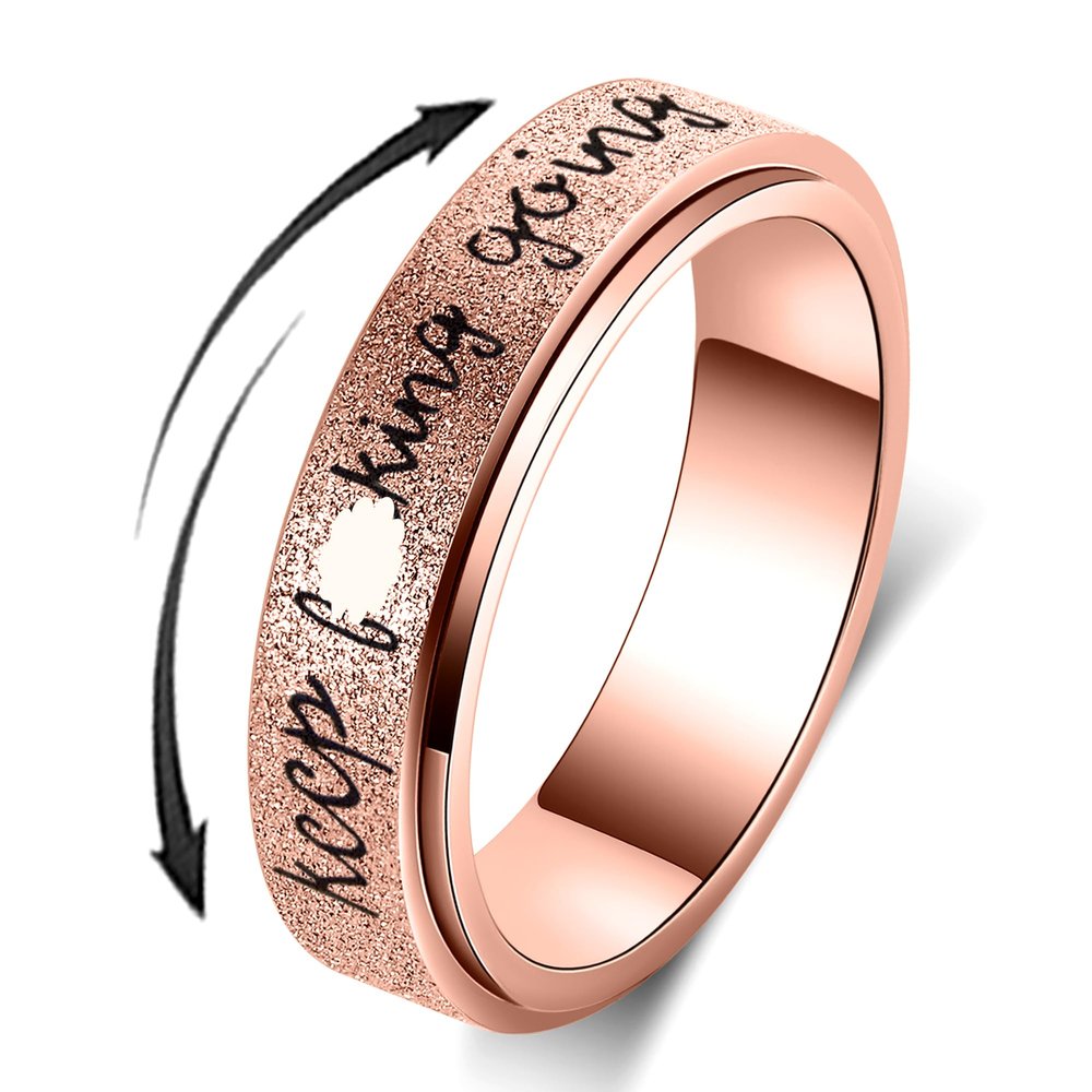LuckyAmor Fidget Rings Women for Anxiety Rings:Stainless Steel Fidget Rings for Men Spinner Ring Personalized Inspirational Fidget Ring for Anxiety Rings