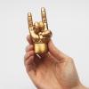 Luckies Hand Desk Decor - Mini Rock On Hands - Rock N Roll Mini Statue - Mens Ring Holder - Gold Hand Decor | Men Desk Accessories - Mens Gold Decor - Hands Office Accessories - Men Key Holder Statue view 3