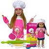 Kids Baking Set with Apron, My Lil Chef Hat for Dress Up, Oven Mitt, Kids Easy Bake Recipe Book, & Cooking Toys, | Mini 18 Inch Doll Apron Set Included | Girls Baker Outfit & Kitchen Toys for 3+ view 1