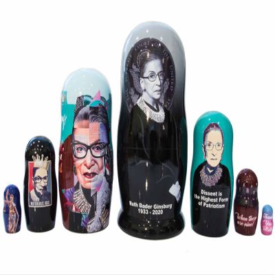 Golden Cockerel Justice Ruth Bader Ginsburg Nesting Doll 7pc./8"