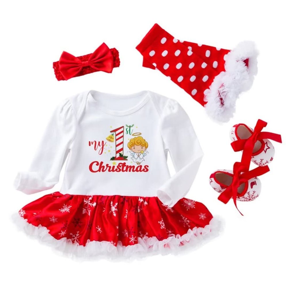 Reborn Baby Doll Clothes Sets Christmas Style Baby Dolls Clothes 4 Pieces Sets for 20-24 inch Reborn Doll Girl Clothing Newborn 0-3 Months Accesories Outfits