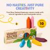 Honeysticks Triangular Crayons (10 Pack) - 100% Pure Beeswax, Food Grade Colors, Non Toxic Crayons for Baby, Toddlers ages 1-3, 2-4, Easy Grip Triangle Shape, Durable, Sustainably Made in New Zealand view 2