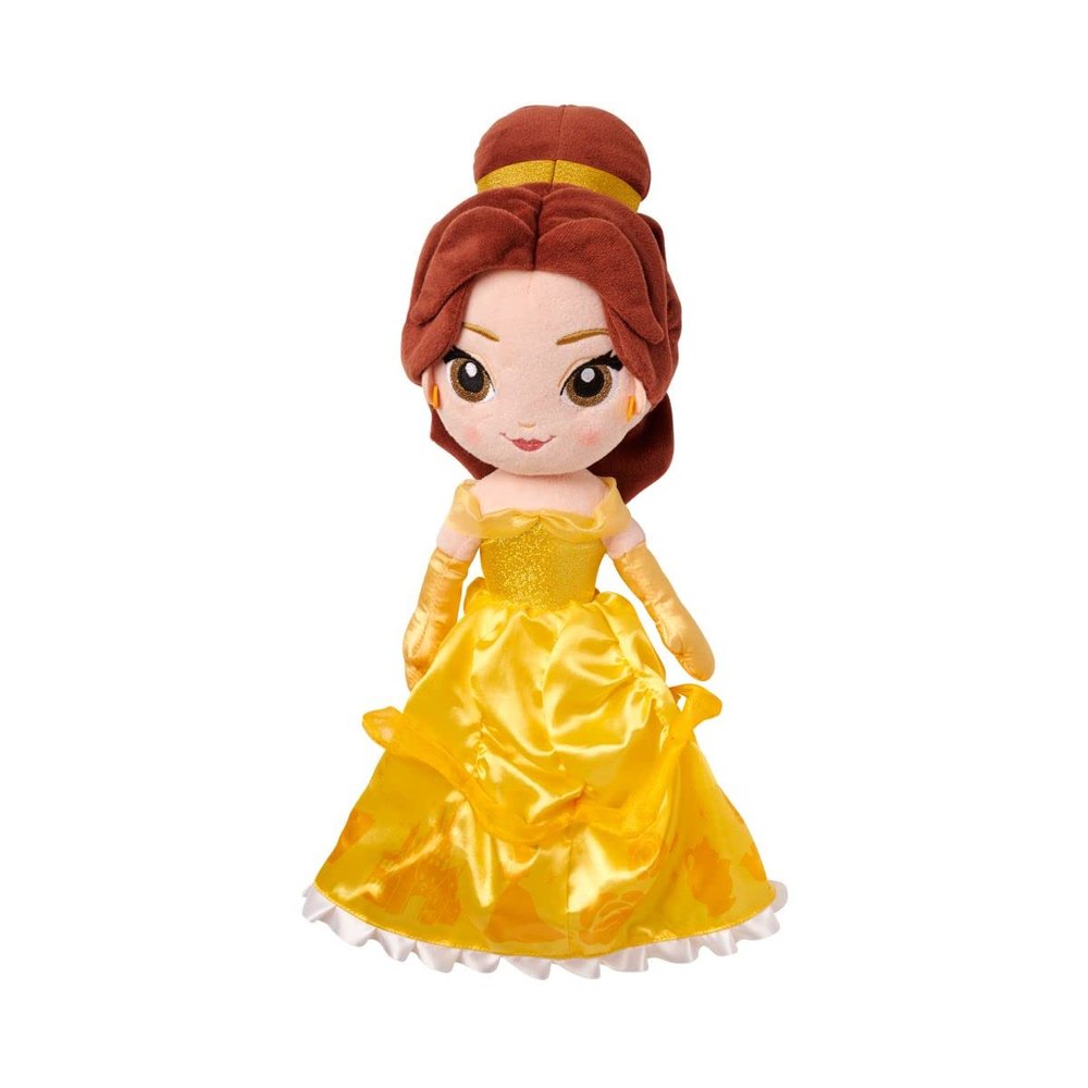 Disney Store Official Princess Plush Doll, Belle from Beauty and The Beast, Medium 14 Inches, Soft Plushy with Embroidered Features, Princess Toys for Girls, Disney Dolls, Stuffed Animals for Girls