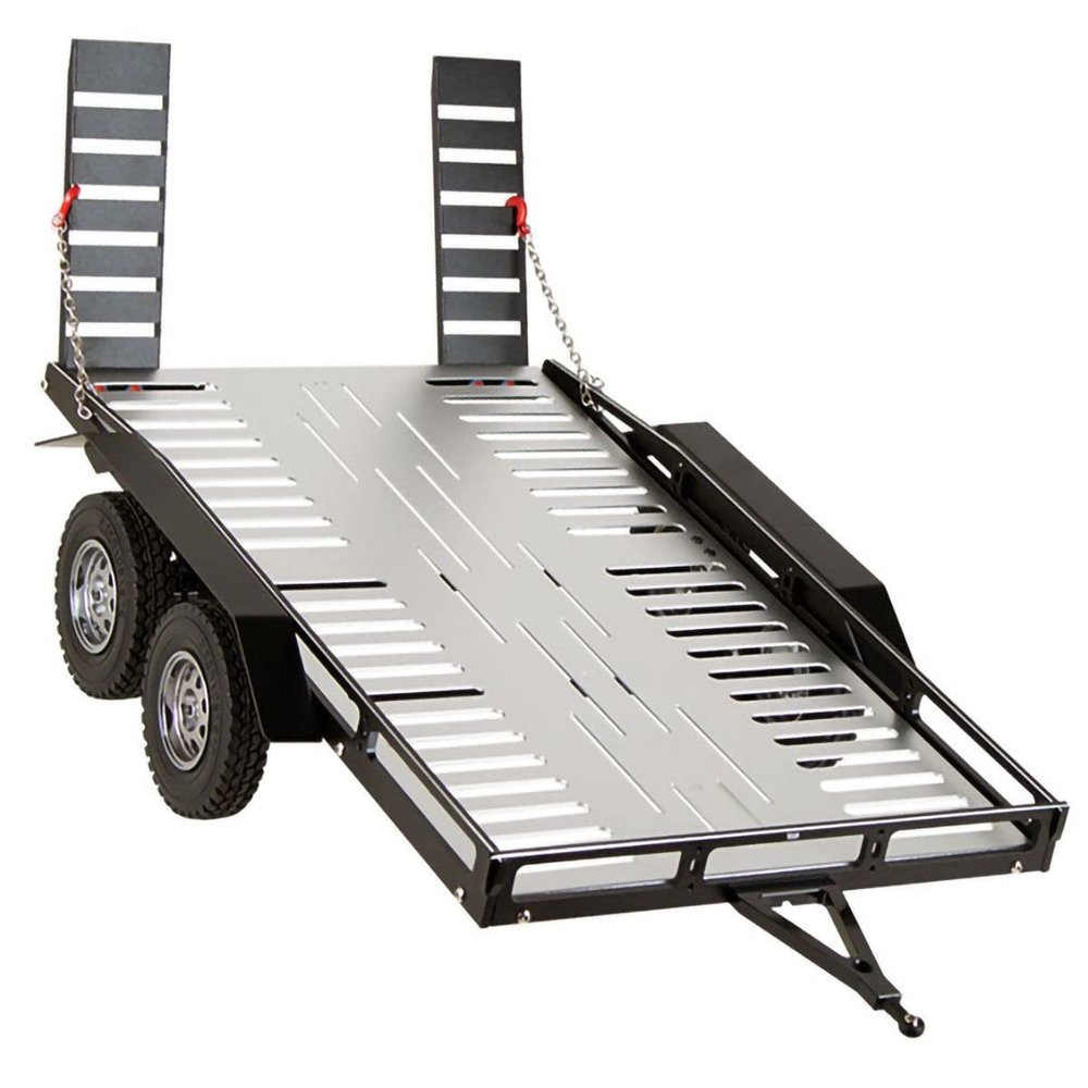 Powerhobby 1/10 CNC Machined Dual Axle Scale Truck Trailer Rock Crawler Silver
