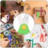 ELECKEY Left Handed Scissors for Kids 5.75",Lefty Soft Touch Pointed School Student Scissors, Blunt, 2 Pack (Green) view 3