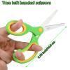 ELECKEY Left Handed Scissors for Kids 5.75",Lefty Soft Touch Pointed School Student Scissors, Blunt, 2 Pack (Green) view 4
