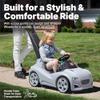 Step2 Whisper Ride Cruiser Kids Push Car, Ride On Toy, Stroller Substitute, Includes Seat Belt & Horn, Made of Durable Plastic, Max Weight 50 lbs., For Toddlers 1.5-4 Years Old, Gray view 2